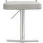 Cosmo Light Grey Performance Vegan Leather and Stainless Steel Barstool