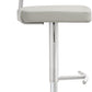 Cosmo Light Grey Performance Vegan Leather and Stainless Steel Barstool