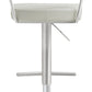 Cosmo Light Grey Performance Vegan Leather and Stainless Steel Barstool
