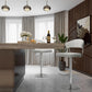 Cosmo Light Grey Performance Vegan Leather and Stainless Steel Barstool