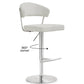 Cosmo Light Grey Performance Vegan Leather and Stainless Steel Barstool