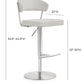 Cosmo Light Grey Performance Vegan Leather and Stainless Steel Barstool