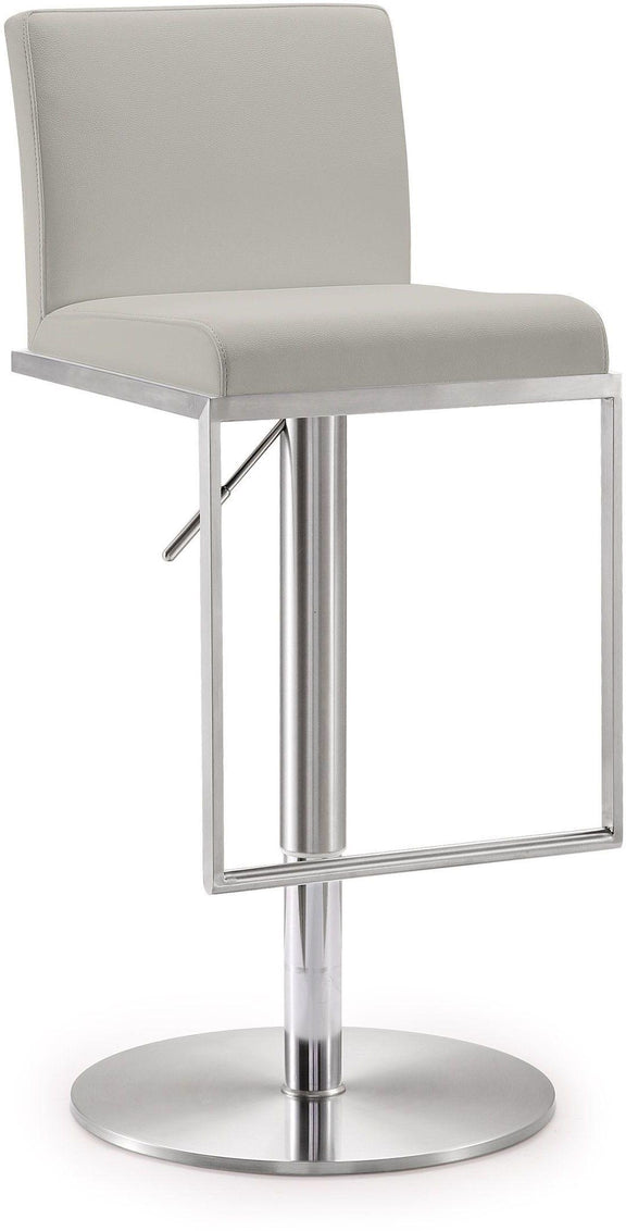 Amalfi Performance Vegan Leather Adjustable Stool - Light Grey