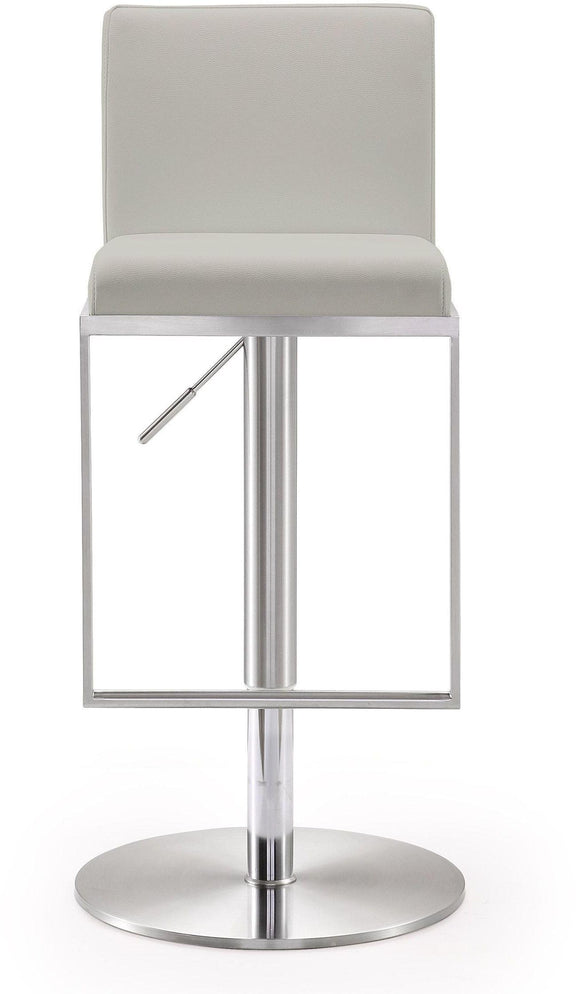 Amalfi Performance Vegan Leather Adjustable Stool - Light Grey