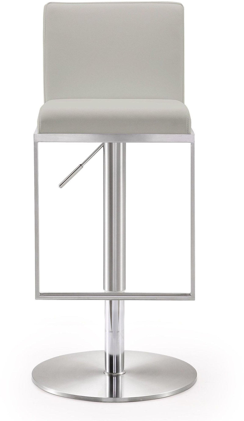 Amalfi Performance Vegan Leather Adjustable Stool - Light Grey