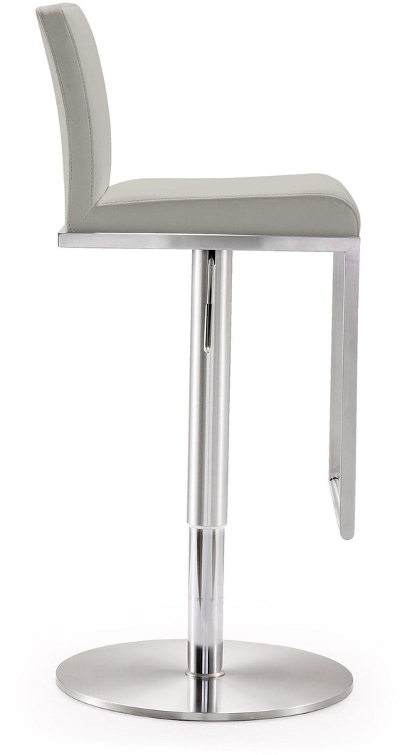 Amalfi Performance Vegan Leather Adjustable Stool - Light Grey