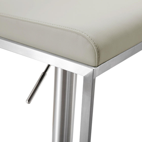 Amalfi Performance Vegan Leather Adjustable Stool - Light Grey