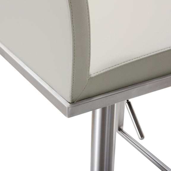 Amalfi Performance Vegan Leather Adjustable Stool - Light Grey