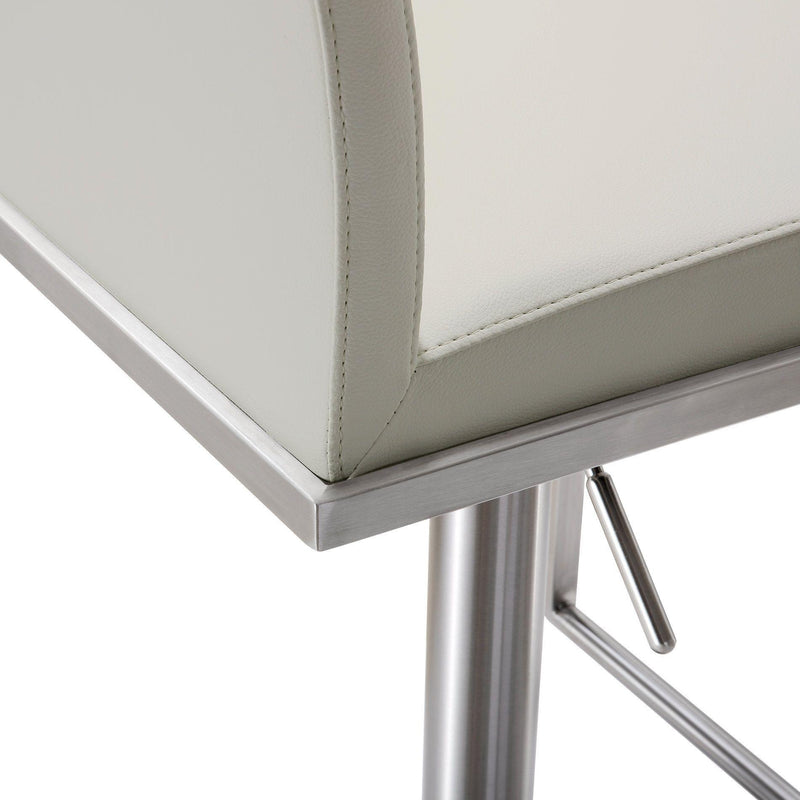 Amalfi Performance Vegan Leather Adjustable Stool - Light Grey