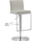 Amalfi Performance Vegan Leather Adjustable Stool - Light Grey