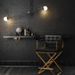 Director Black Performance Vegan Leather and Gold Steel Counter Stool
