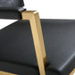 Director Black Performance Vegan Leather and Gold Steel Barstool