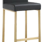 Denmark Black Performance Vegan Leather and Gold Steel Counter Stool - Set of 2