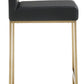 Denmark Black Performance Vegan Leather and Gold Steel Counter Stool - Set of 2