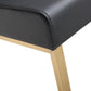 Denmark Black Performance Vegan Leather and Gold Steel Counter Stool - Set of 2