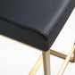 Denmark Black Performance Vegan Leather and Gold Steel Counter Stool - Set of 2