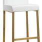 Denmark White Performance Vegan Leather and Gold Steel Counter Stool - Set of 2