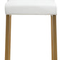 Denmark White Performance Vegan Leather and Gold Steel Counter Stool - Set of 2