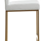 Denmark White Performance Vegan Leather and Gold Steel Counter Stool - Set of 2