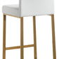 Denmark White Performance Vegan Leather and Gold Steel Counter Stool - Set of 2