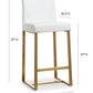 Denmark White Performance Vegan Leather and Gold Steel Counter Stool - Set of 2