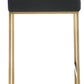 Denmark Black Performance Vegan Leather and Gold Steel Barstool - Set of 2