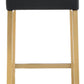 Denmark Black Performance Vegan Leather and Gold Steel Barstool - Set of 2