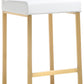 Denmark White Performance Vegan Leather and Gold Steel Barstool - Set of 2