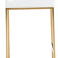 Denmark White Performance Vegan Leather and Gold Steel Barstool - Set of 2
