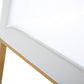 Denmark White Performance Vegan Leather and Gold Steel Barstool - Set of 2