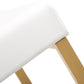 Denmark White Performance Vegan Leather and Gold Steel Barstool - Set of 2