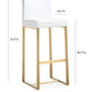 Denmark White Performance Vegan Leather and Gold Steel Barstool - Set of 2