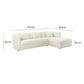 Callie Cream Velvet Sectional - RAF