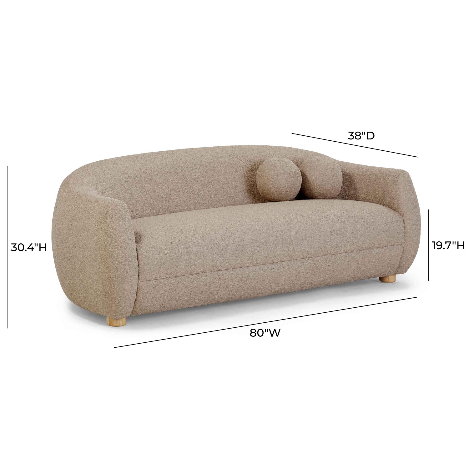Judy Light Brown Boucle Sofa