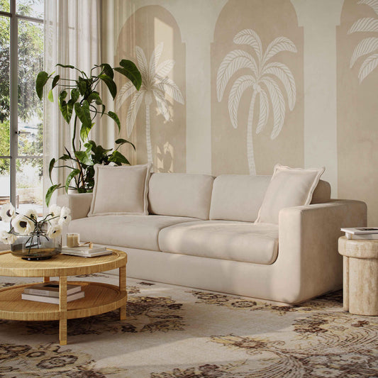 Miri Sand Upcycled Washed Velvet Sofa