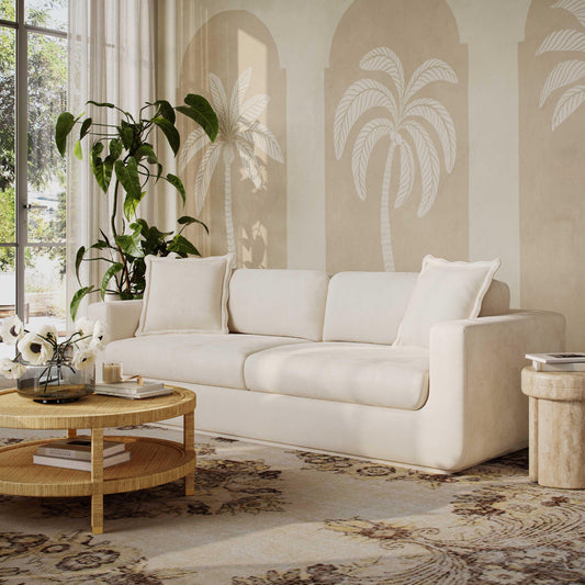 Miri Cream Upcycled Washed Velvet Sofa