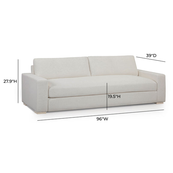 Beckham 96" Upcycled Performance Chenille Sofa - Cream