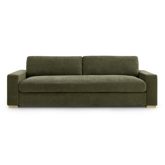 Beckham 96" Upcycled Performance Chenille Sofa - Olive Green