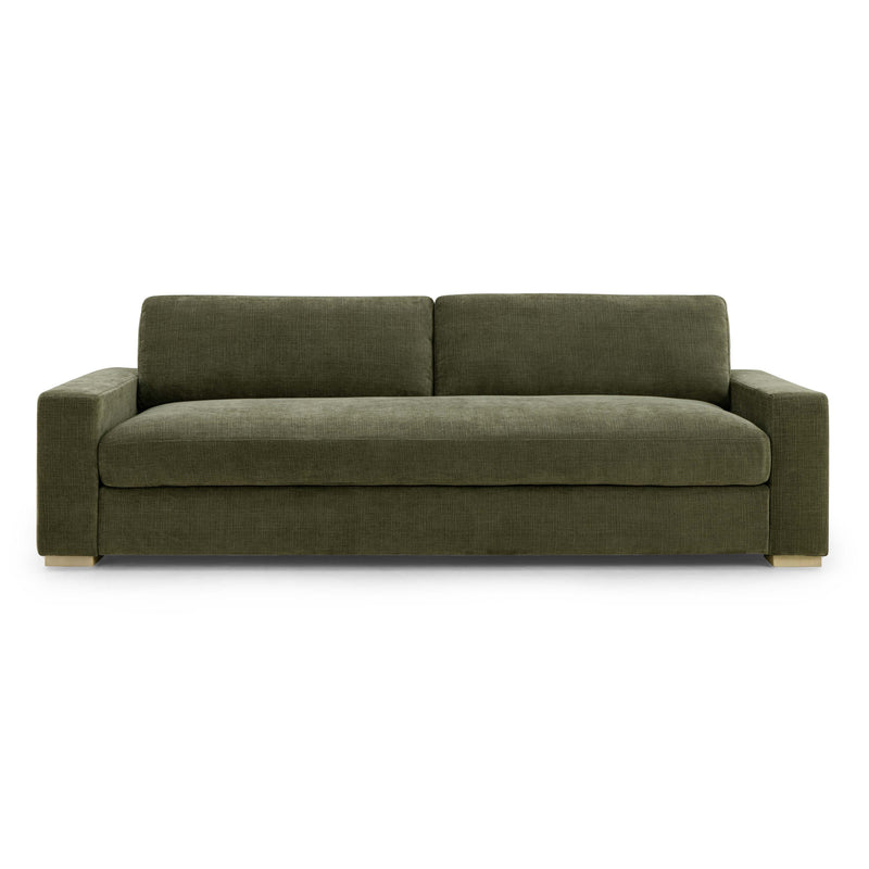 Beckham 96" Upcycled Performance Chenille Sofa - Olive Green
