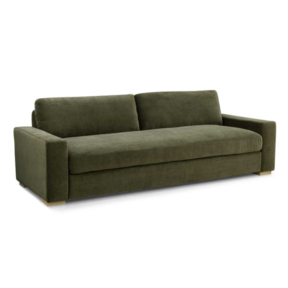 Beckham 96" Upcycled Performance Chenille Sofa - Olive Green