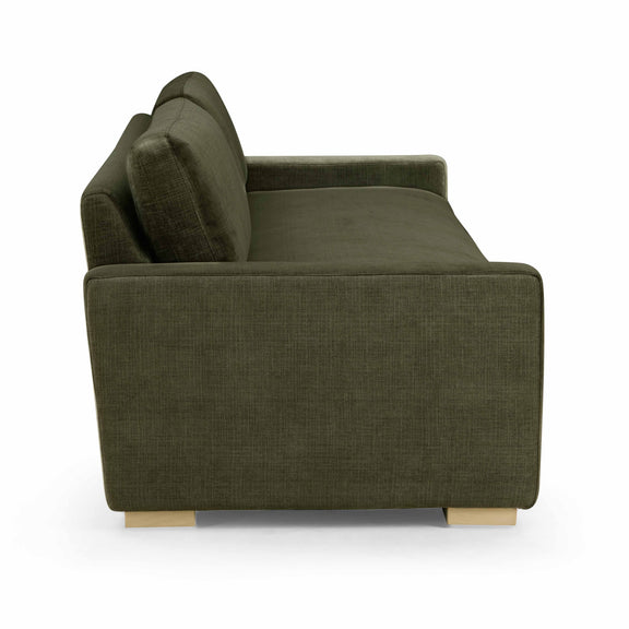 Beckham 96" Upcycled Performance Chenille Sofa - Olive Green