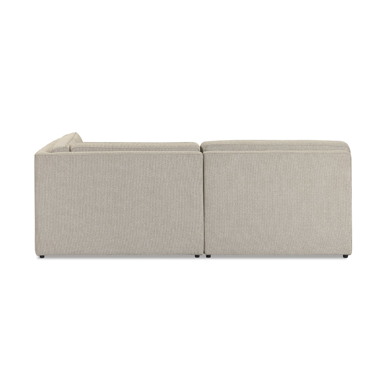 Yvette 3-Piece Warm Grey Performance Boucle L-Sectional