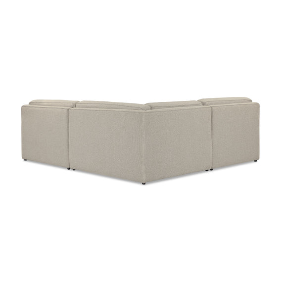 Yvette 3-Piece Warm Grey Performance Boucle L-Sectional