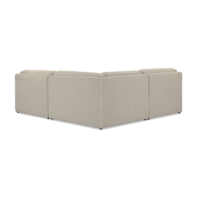 Yvette 3-Piece Warm Grey Performance Boucle L-Sectional