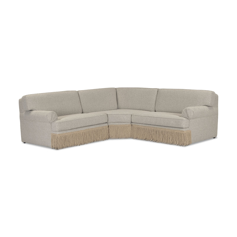 Yvette 3-Piece Warm Grey Performance Boucle L-Sectional