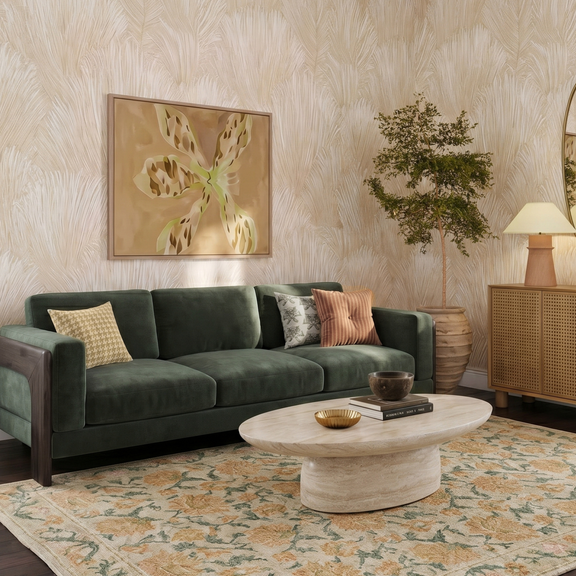 Elyn 91" Sofa - Olive Green