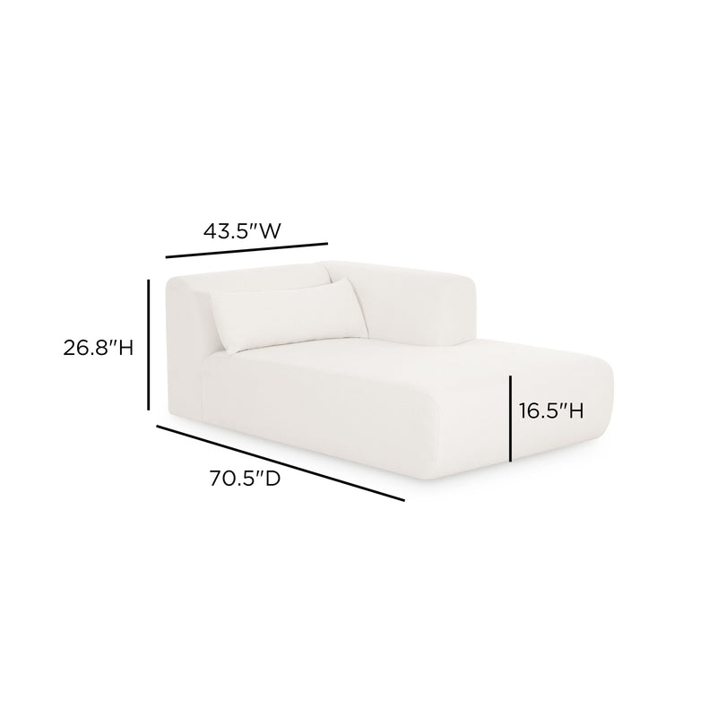 Tarra Cream Performance Chenille Modular Chaise - RAF
