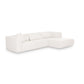Tarra 3-Piece Cream Performance Chenille Modular Sectional - RAF