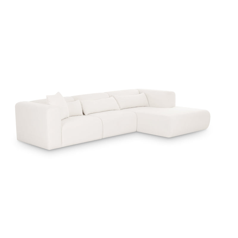 Tarra 3-Piece Cream Performance Chenille Modular Sectional - RAF