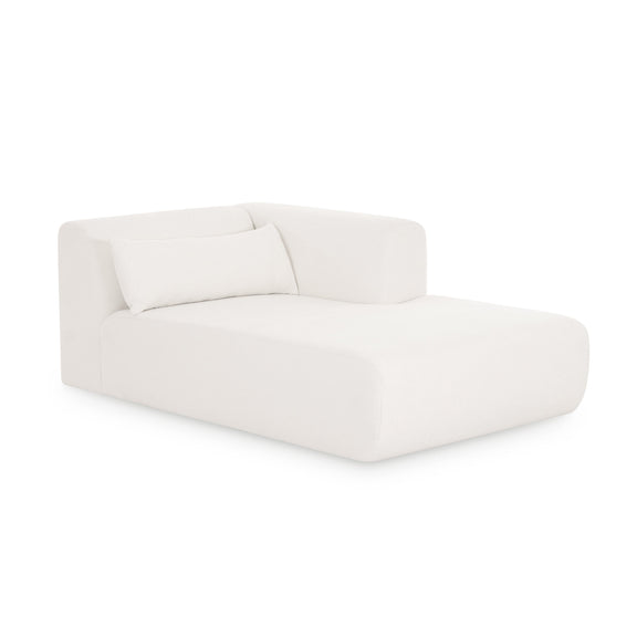 Tarra Cream Performance Chenille Modular Chaise - RAF